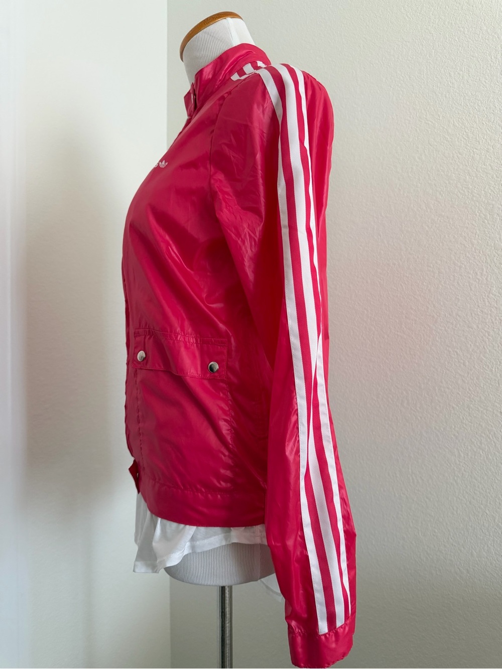 NWT Vintage 2005 Adidas Pink Glossy Breaker Windbreaker Jacket - Picture 6 of 13